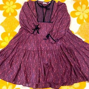 Azalea dress Aubergine Paisley, EUC